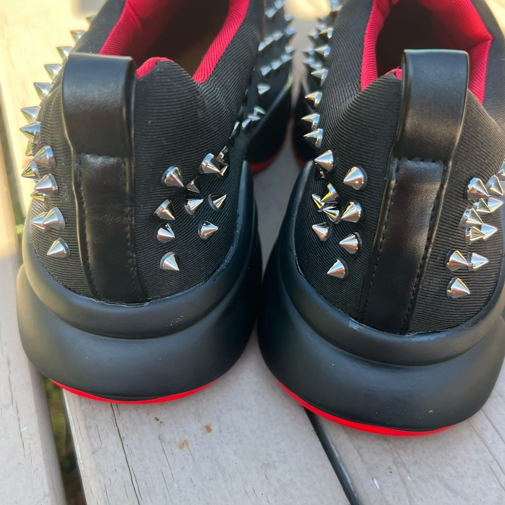 Christian L Spike Sock 'Black' red bottom new unisex - Picture 2 of 9